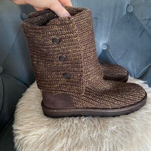 UGG Brown Knitted Winter & Rain Boots